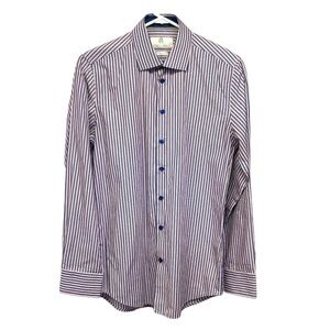 CL by Christian Lacroix shirt 14.5 Contemporary Fit Navy, Red and White striped